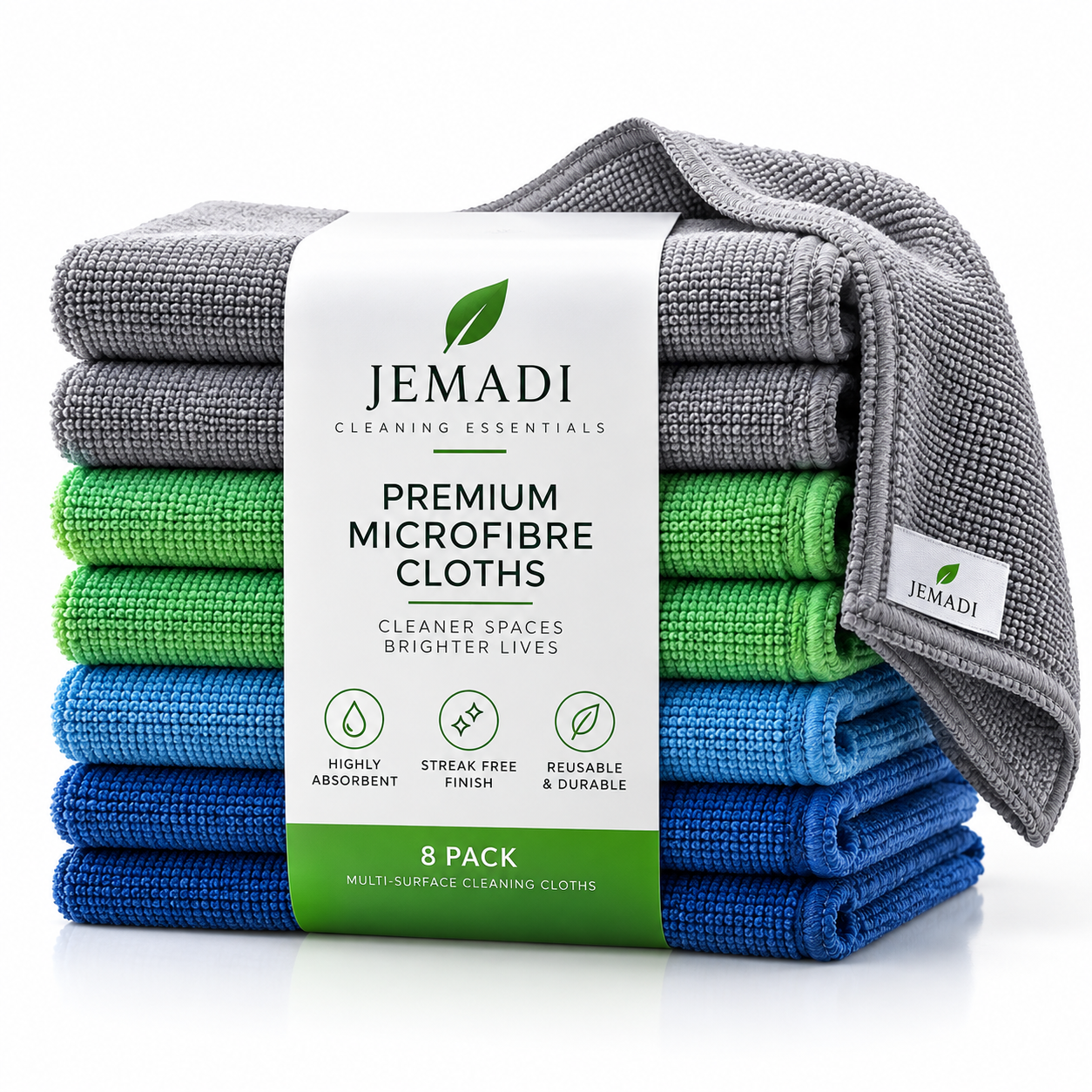 Additional view of Jemadi Premium Microfibre Cleaning Cloths – 24 Pack